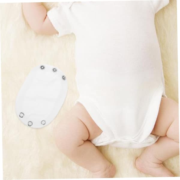 Baby Bodysuit Extender och Romper Snap Extender Enkellager Bomull Vit Spädbarnsflicka