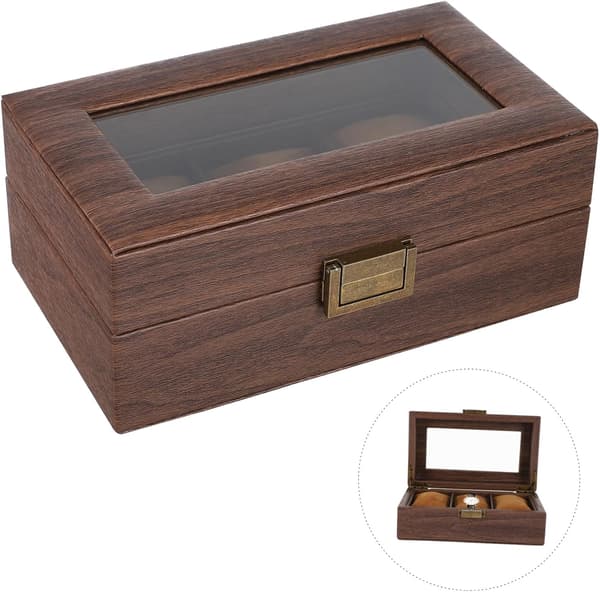 Klockförvaringslåda Retro PU-läderfack Organizer för män Displayfodral Klockförpackningsfodral