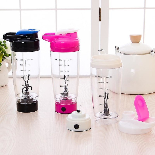 600 ml Shakerflaska Proteinpulver Vatten Gym Träning Elektrisk Automatisk Havregrynkopp Mjölk Bärbar Blandning