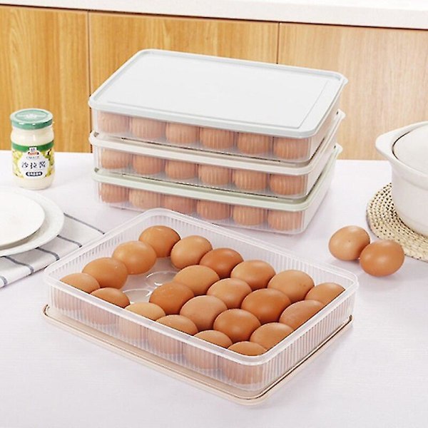Kjøleskap Egg Oppbevaringsboks 24 Egg Holder Organizer