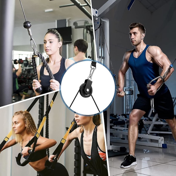 Rull 90mm Kabelrulle 360 Grader Svängbar Rulle För Rullsystem, Lyftbord, Lyft, Gym Utrustning