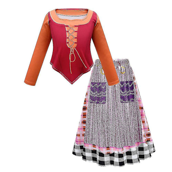 Hocus Pocus Sanderson-kläder Topp + Kjolar + Set Barn Flickor Fancy Up Kostym 4-5 Years