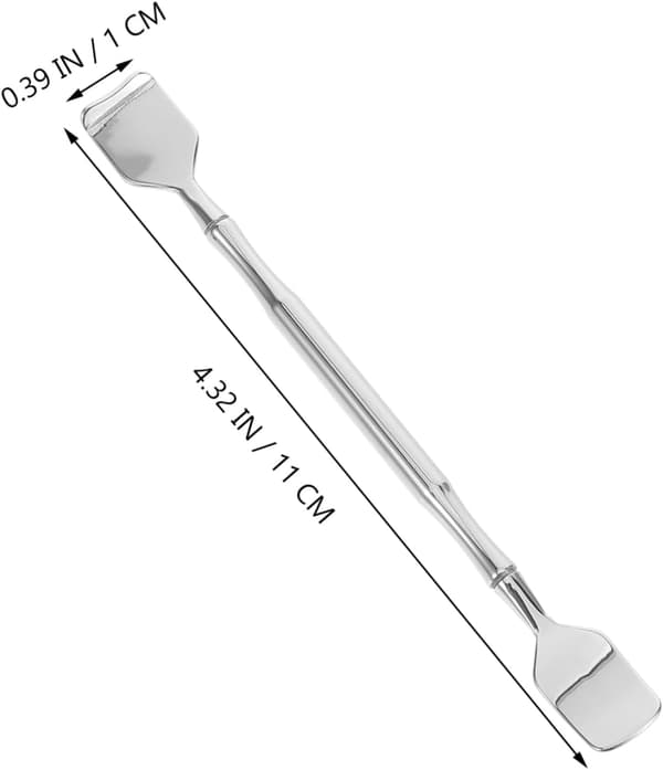 2 stk. makeupspatel i rustfrit stål med massagefunktion til ansigtspleje, ergonomisk design, hudormefjerner