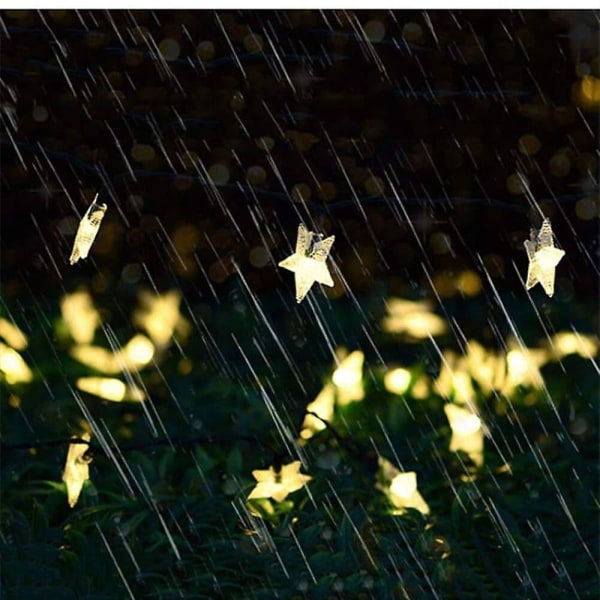 Ramadan Eid Lys Solar String Lys 6.5m 30leds Stjerne Snøfnugg