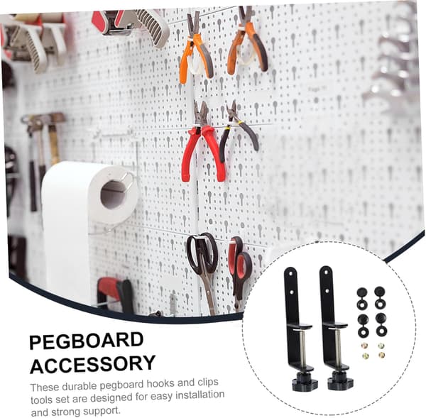 2 stk. Pegboard Installasjonsklemmer Stativ Kroker Pegboard Brakett Tilbehør