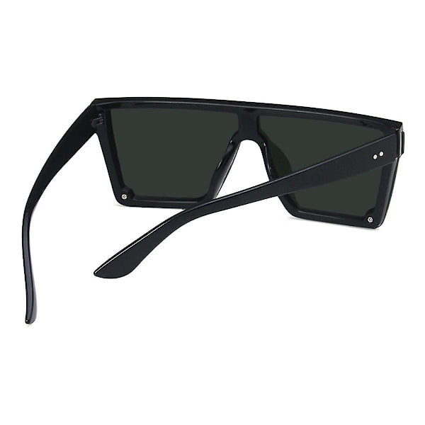 Oversized Retro Firkantede Solbriller med Flat Top, Store Firkantede Rammer, En-Delte Solbriller