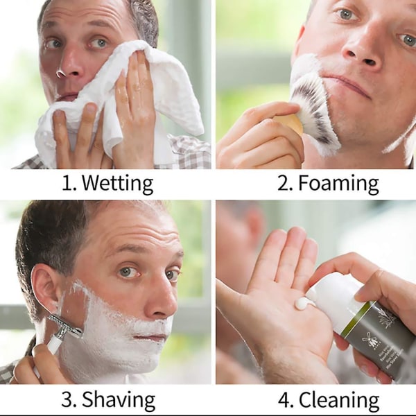 Barberbørste for menn, håndtak for hardtre, luksus profesjonelle frisørverktøy 2 pakke