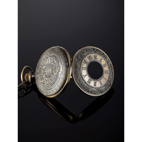Vintage taskukello teräs miesten watch ketjulla (1 watch , pronssi)
