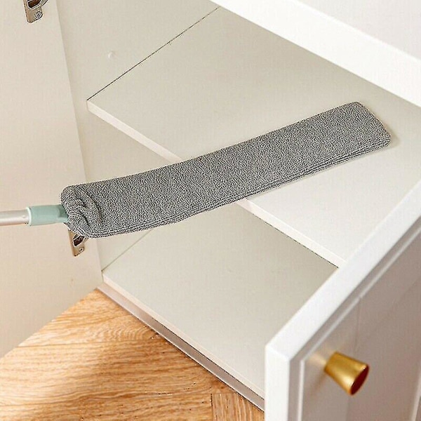 Sängyn vieressä oleva pölyharja, pitkäkahvainen moppi, uudelleenkäytettävä mikrokuituinen pölyharja, harja With 1 PCS Cloth