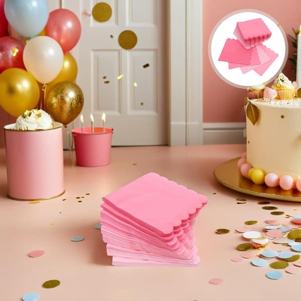 100 stk. rosa gradient servietter papir middagsservietter for teselskaper formelle arrangementer engangs bord