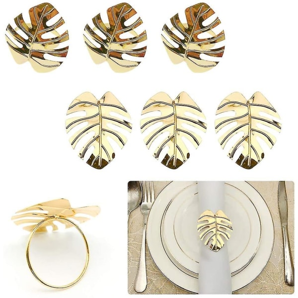 Servietringe,guldblade delikate servietringe - Serviettespænde hult skåret metal