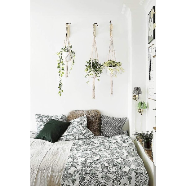 Hängande Korg Rep Växt Hängare Macrame Hängande Korg Växt Hängare Bomull Blomma Kruka