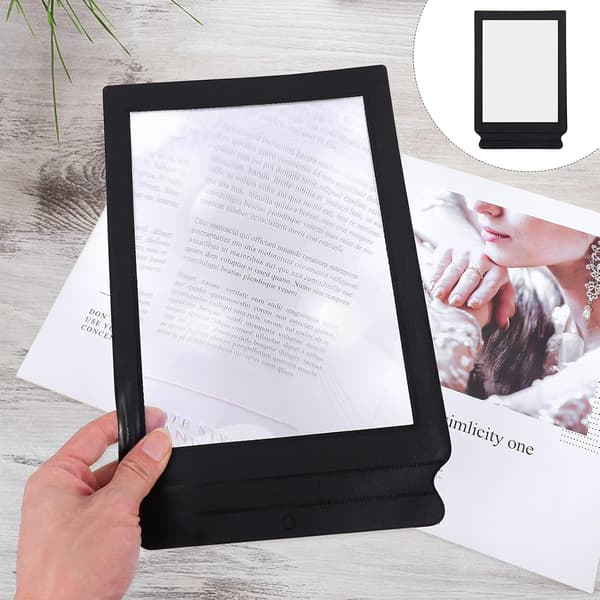 3X forstørrelsesverktøy Bærbar Ergonomisk PVC forstørrelseslinse Svart for eldre leseassistent