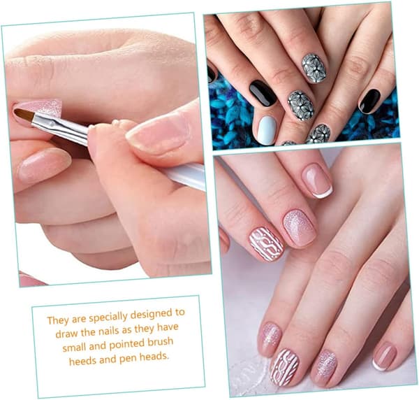 3 st nagelkonstpennor borstfoder professionella manikyrverktyg för nagelkonst DIY-tillbehör