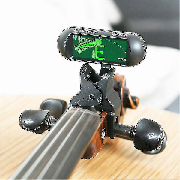 Professionell Violinstämmning Bärbar Digital Elektronisk Stämapparat Mini Elektronisk Skärmdisplay Clip-On Stämapparat för Violin Viola Cello