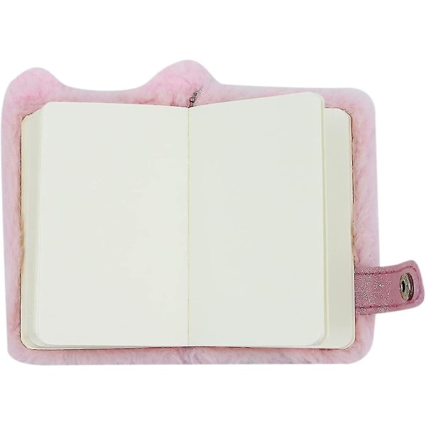 Sød dyrekatteansigt Plys mini lomme notesbog med nøglering