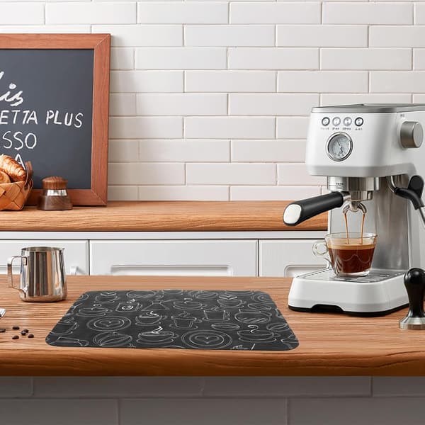 Kaffeoppvaskmatte Kaffemaskinmatte Svart Absorberende Sklisikker Multifunksjonell Matte