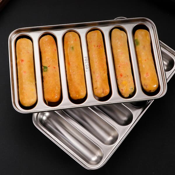 Pølseform i rustfrit stål, non-stick pølseform til hotdogs