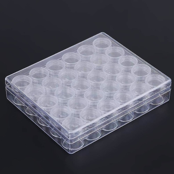 30 stk klare plastbeholdere Små runde perleringe