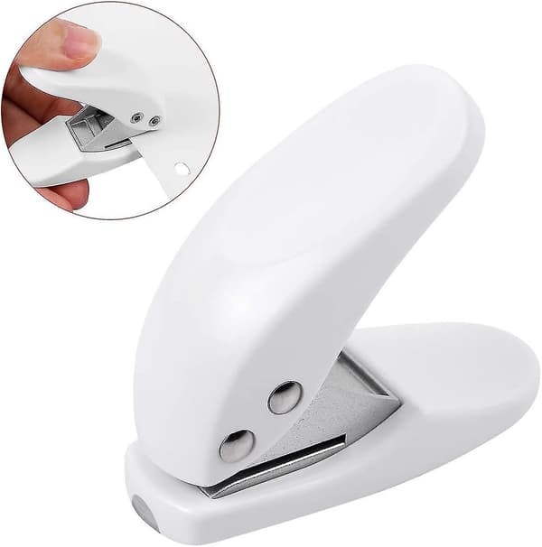 Mini Hålslagare, Enkel Ring Hålslagare För Papper (2-pack, Vit)