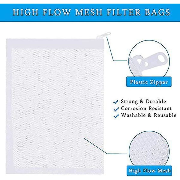 Akvarium Filterpose Lynlås Nylon Mesh Fish Tank Bag