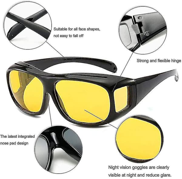 Uv400 Nattsyn Goggles Passar Över Glasögon Wrap Around