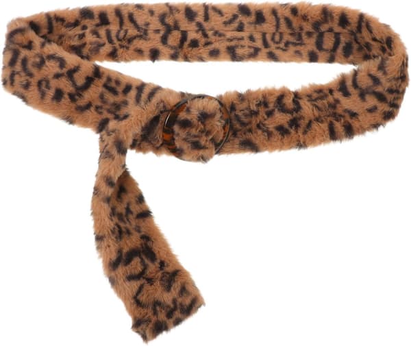 Leopardmønstret plysj midjebelte Bredt elastisk midjebånd for kvinner Jeans Kjoler Uformell Formell Bruk Vintertilbehør
