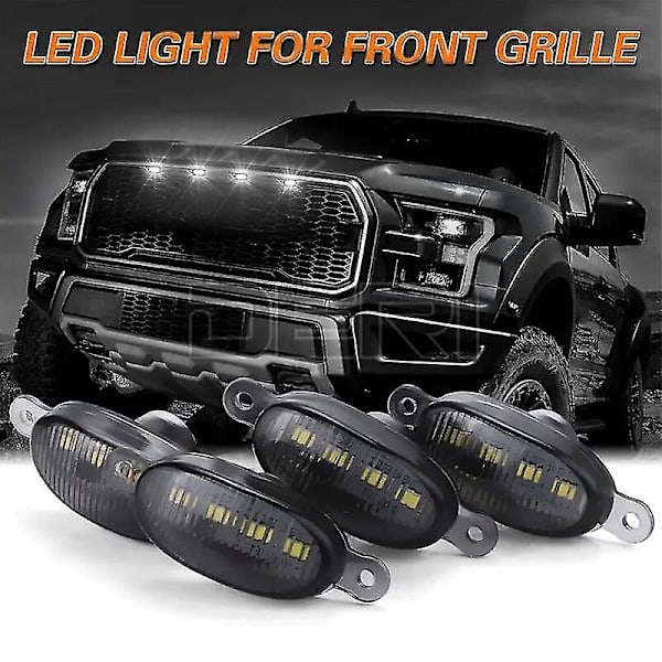 Forlygtegitter Grill LED Lys Røg Raptor Stil Hvid Bil Forlygtegitter LED Lys Til Ford F150 F250 F350 Til Toyota Tacoma