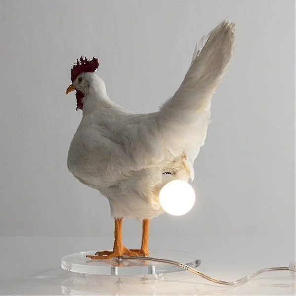Kylling Led-lys Egg Nattlys Taksidermi skrivebordslampe