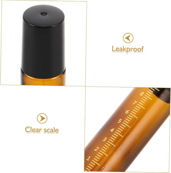 6st Läckagesäkra Eterisk Olja Flaska Glas Rollerflaskor Skala Tom Olja för Reseparfym
