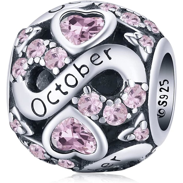 Mothers Day Valentines Birthstone Charms For Lmell Armbånd 925 Sølv