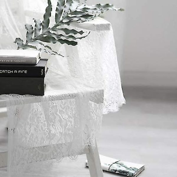 Elegant Hvit Blondert Dug Bryllup 60''x120''