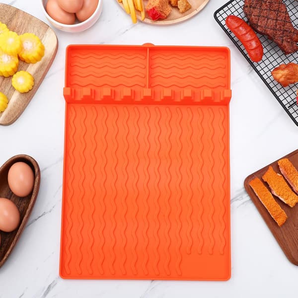 Stekeplate Tilbehør Silikon Side Stativpute Grill Sidebrettmatte Spatelmatte BBQ Verktøy Bakeputer