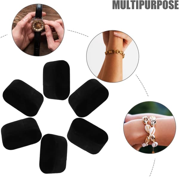 6 st klockkudde smyckeskuddar för armband, armring, display grå och liten kudde