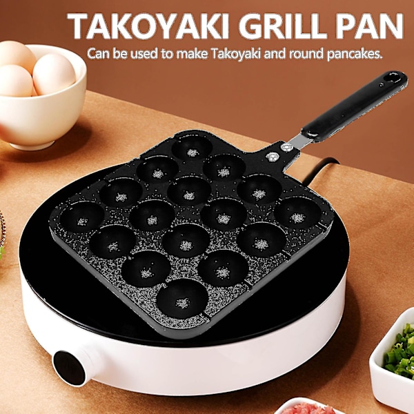 16 Huller Aluminium Takoyaki Maker Grillpande Blækspruttebold Plade Hjemmemadlavning Bageformer Form Bakke Ba