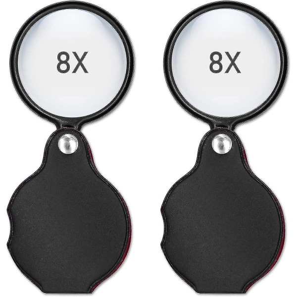 2 kpl 8x Pieni Tasku Luppi Premium Taittuva Mini Luppi