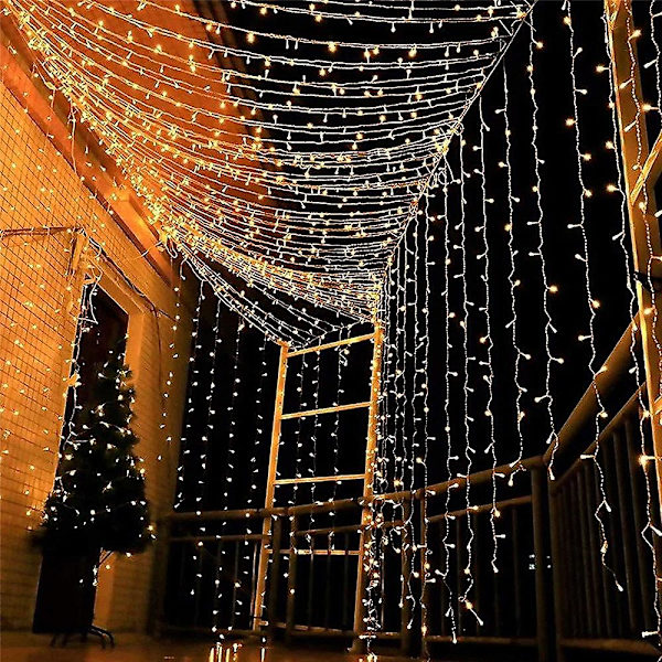 Julelys LED Vindue Gardin Lysstreng 3mx3m-300 LED'er