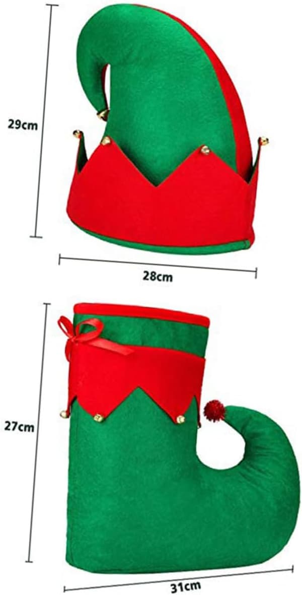 3 st julhattskor för fest Cosplay-dräkt Tomteskor Stil Hattdräkt för bal Tomte