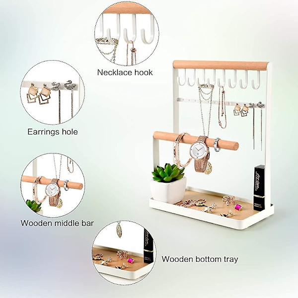 Smykke Stativ Holder. Lagdelt Halskjede Hengende Ring Organizer Ørepynt