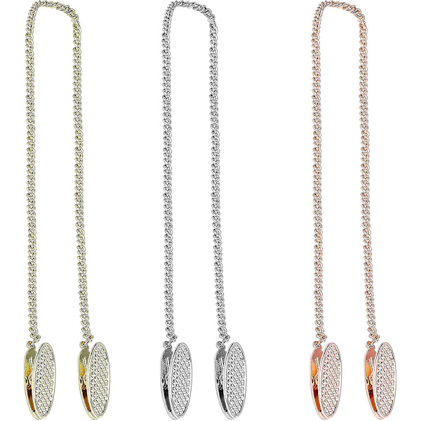 Servettklämmor Bärbar Servettkedja Zinklegering Handduk Förkläde Babblar Fästklämma För Äldre Vuxna Barn Roséguld, Guld, Silver 3-pack