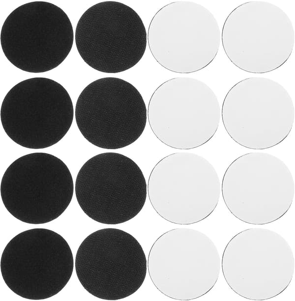 20 par selvklebende borrelåsprikker svart nylon og polyester multifunksjonell