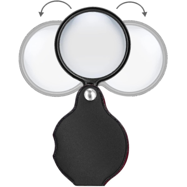 2 stk. 8x Lille Lommeforstørrelsesglas Premium Foldbar Mini Forstørrelsesglas Med