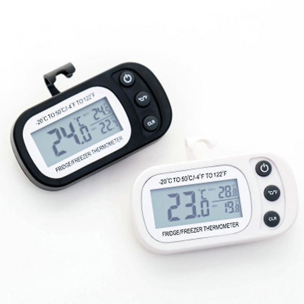 Digital Frys- och Kyltermometer med Hängkrok LCD-Skärm Svart