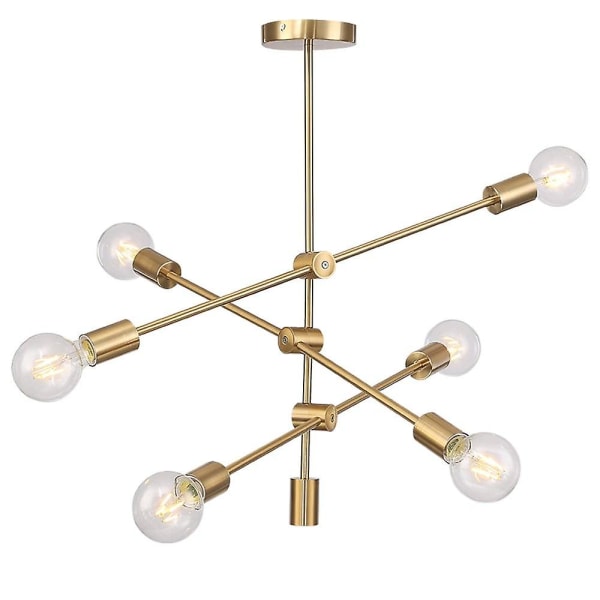 Moderne elektropletterte pendellamper med 6 lys, flush montering