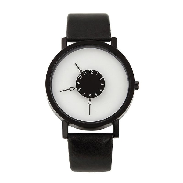 Inverted Pointer Watch Kvinnliga Student Par Neutral Quartz Watch Herr Black