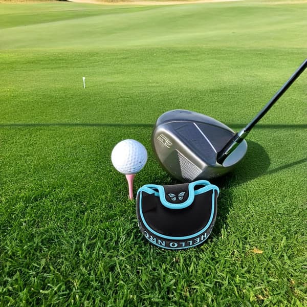 Golfputterin suojus, iso mailapään suojus perhoskirjonnalla