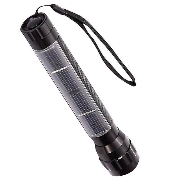 1 stk LED Campinglys Genopladelig Spotlight Solcellelader Campinglanterne Udendørs Lommelygte Blændlys (sort)