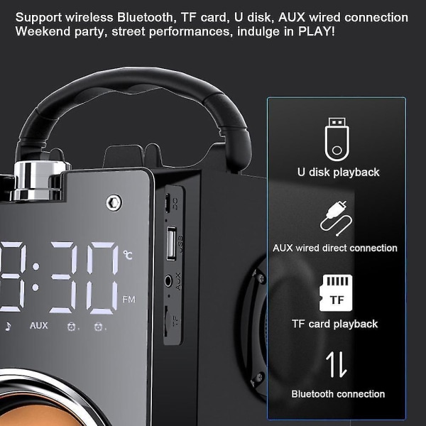 Super Bass Bluetooth-højttalere Bærbar Column 3D Stereo