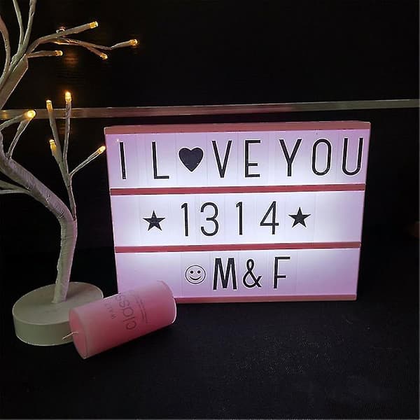 LED-bokstav DIY-puslespill lysboks Valentinsdag nattlys 96