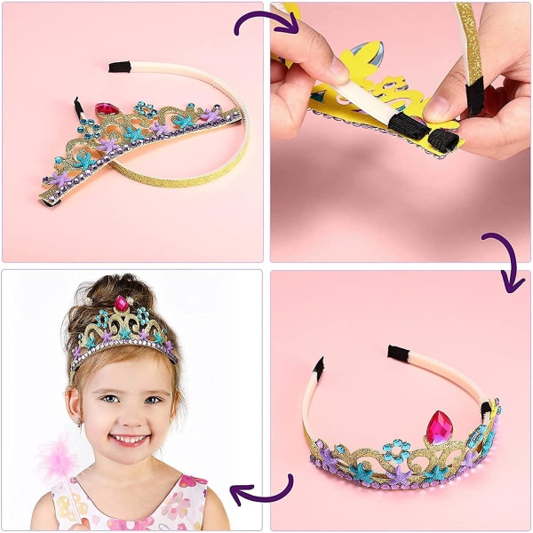 2 st Princess Tiaras For Girls, Butterfly Crystal Tiara Pearl Princess Crown Pannband, Princess Tia